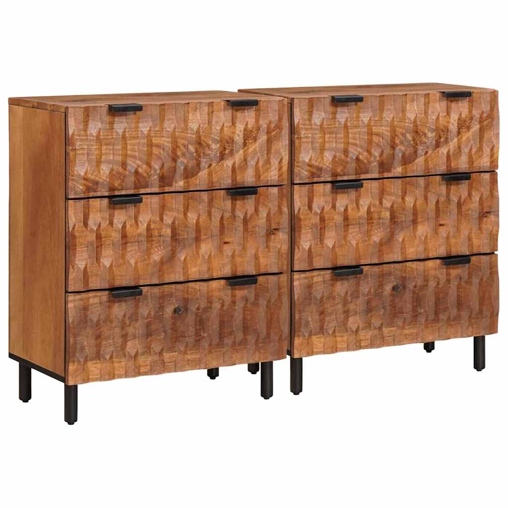 Kreveta 2 pcs Finš acacije smeđa 60 x 33 x 75 cm