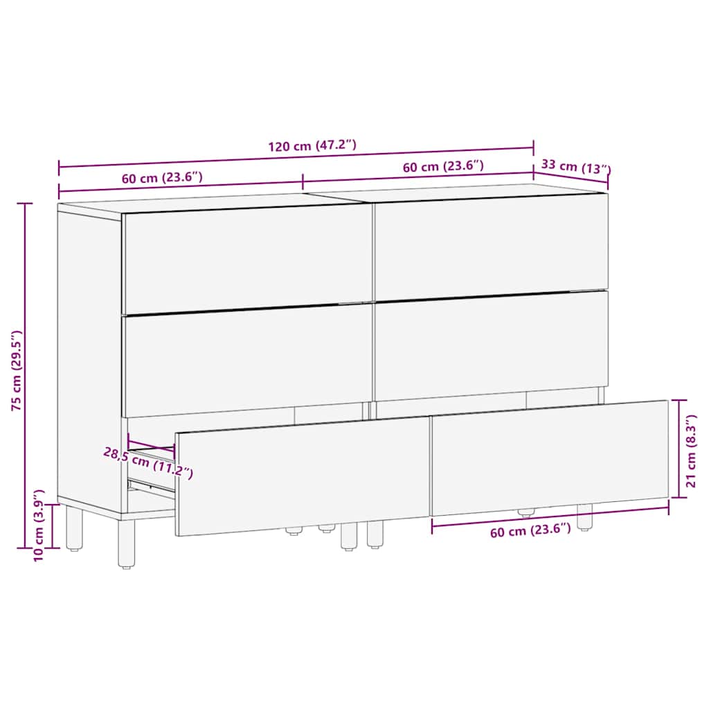 Kreveta 2 pcs Finš acacije smeđa 60 x 33 x 75 cm
