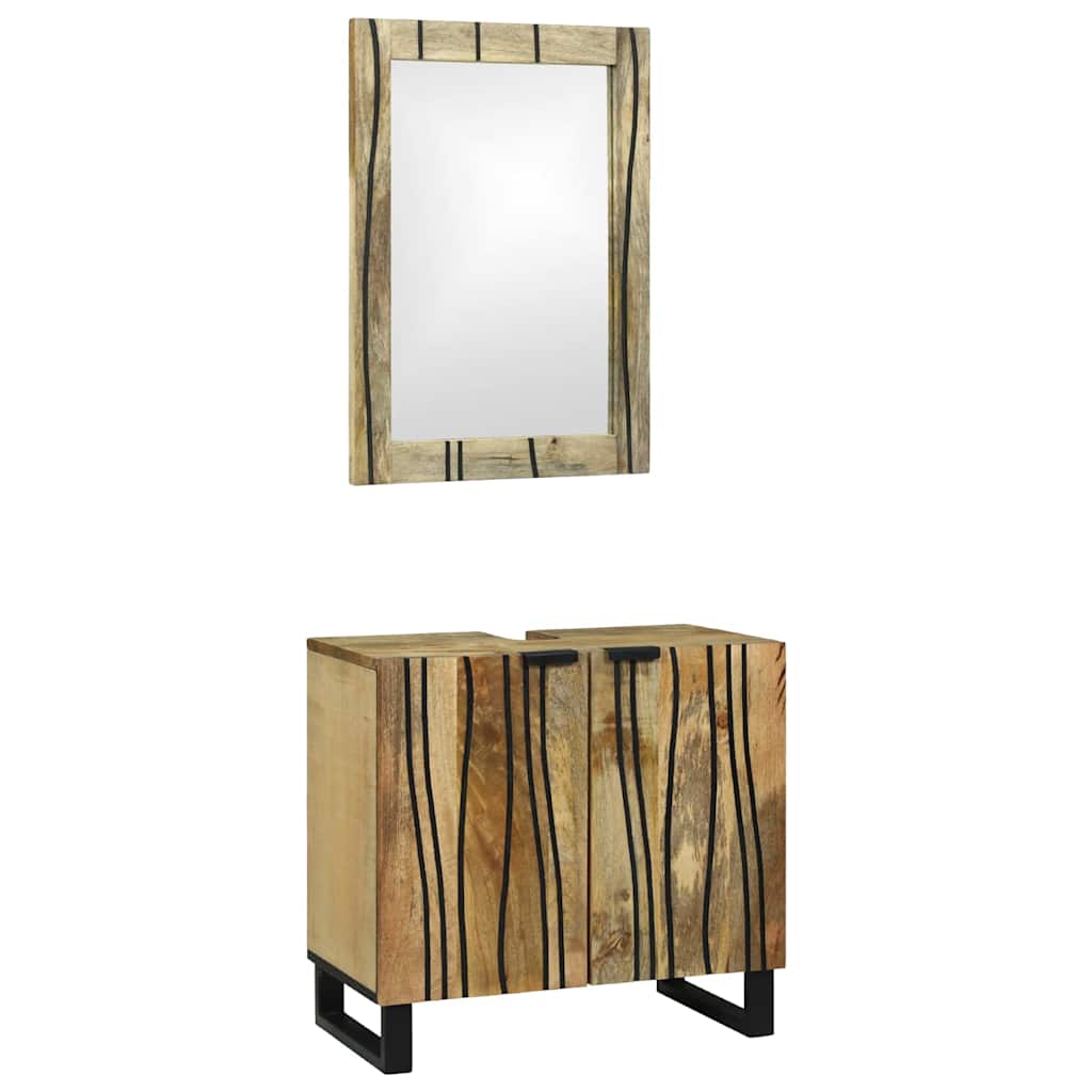 Set namještaja za kupaonicu 2 pcs Smeđa Konstruirano drvo