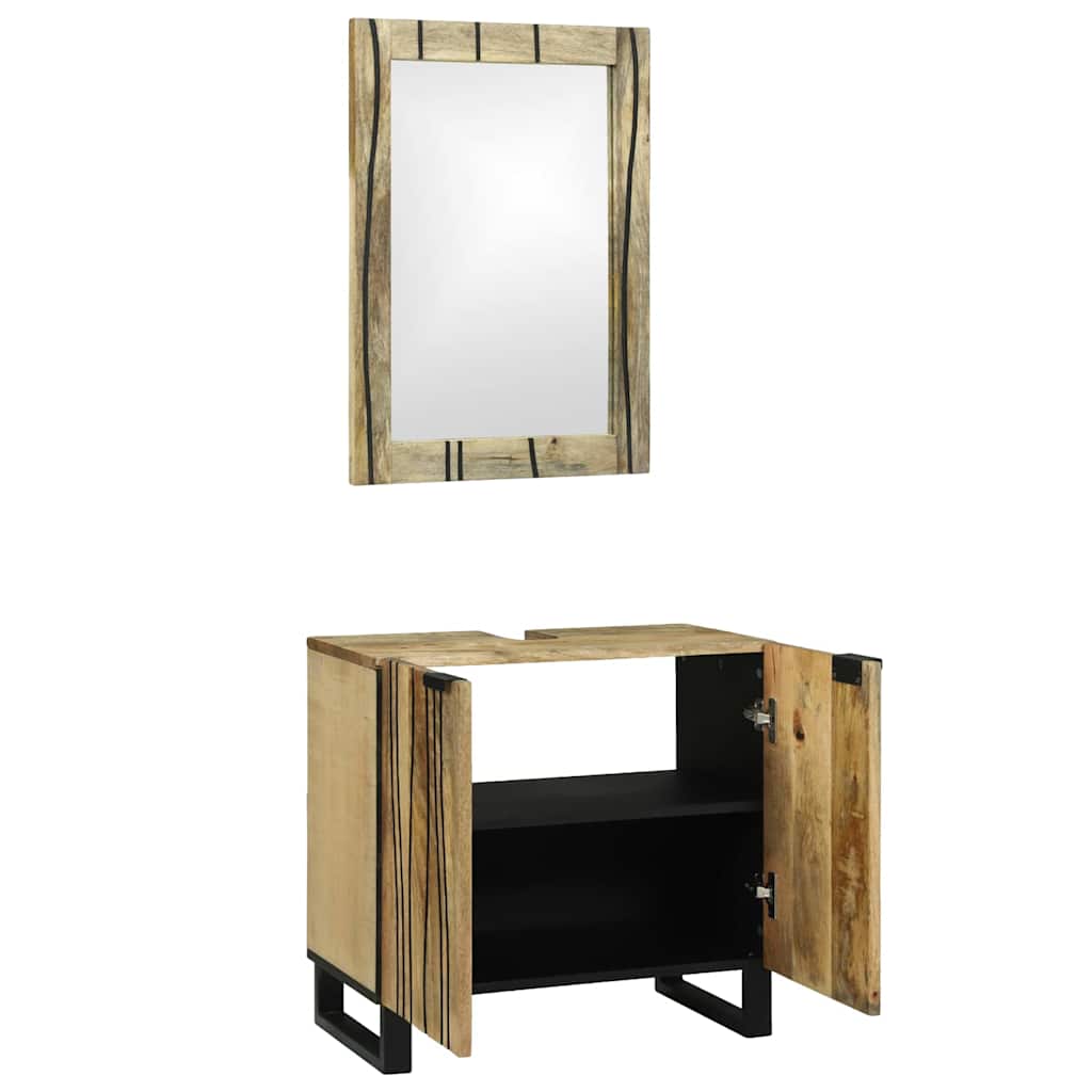 Set namještaja za kupaonicu 2 pcs Smeđa Konstruirano drvo