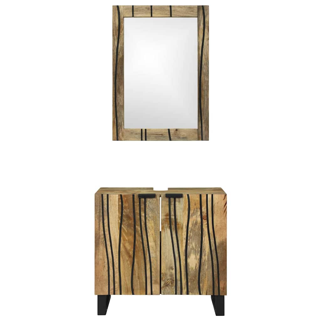 Set namještaja za kupaonicu 2 pcs Smeđa Konstruirano drvo