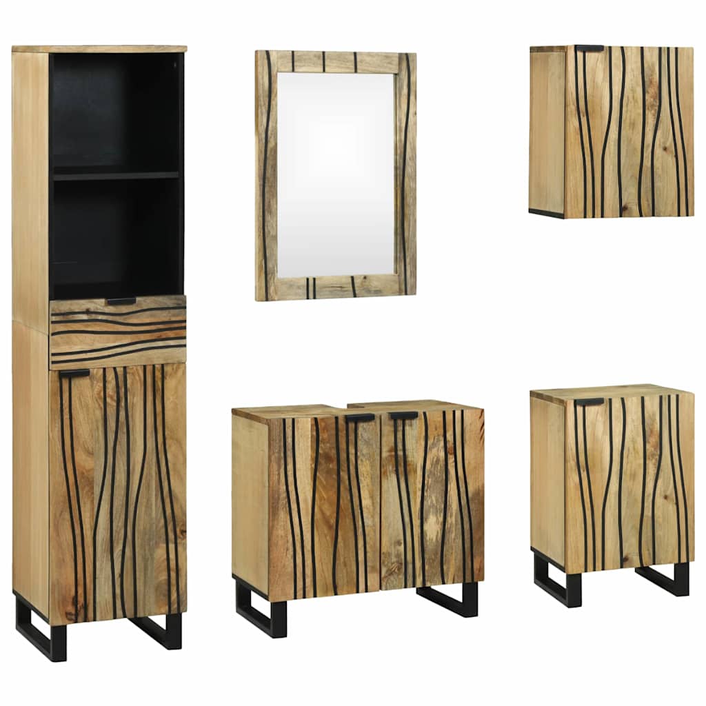 Set namještaja za kupaonicu Zidne 5 pcs Smeđa Konstruirano drvo
