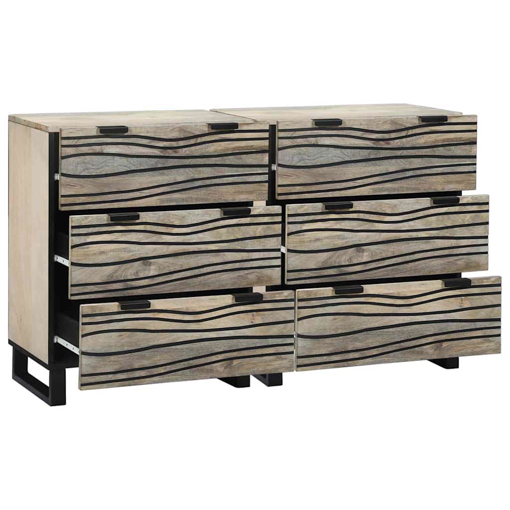Set komoda 2 pcs Bijelo 120 x 33,5 x 75 cm Čvrsto drvo manga