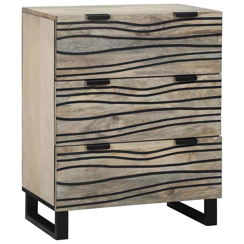 Set komoda 2 pcs Bijelo 120 x 33,5 x 75 cm Čvrsto drvo manga