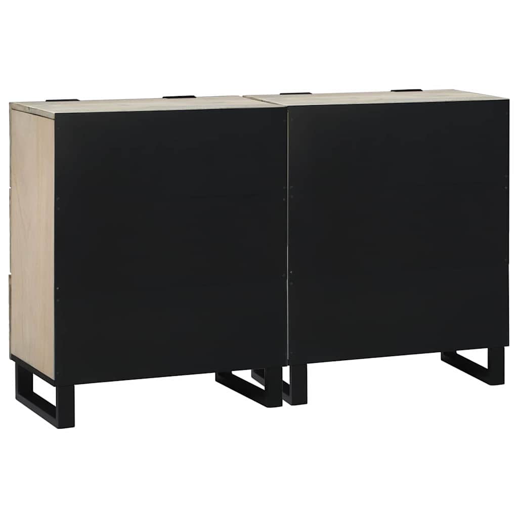 Set komoda 2 pcs Bijelo 120 x 33,5 x 75 cm Čvrsto drvo manga
