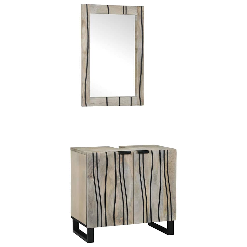 Set namještaja za kupaonicu 2 pcs Bijelo Konstruirano drvo