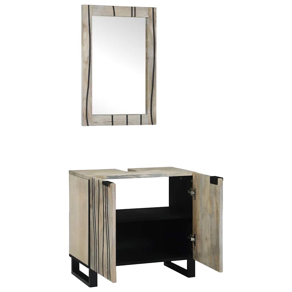 Set namještaja za kupaonicu 2 pcs Bijelo Konstruirano drvo