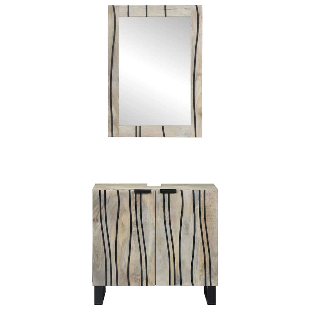 Set namještaja za kupaonicu 2 pcs Bijelo Konstruirano drvo
