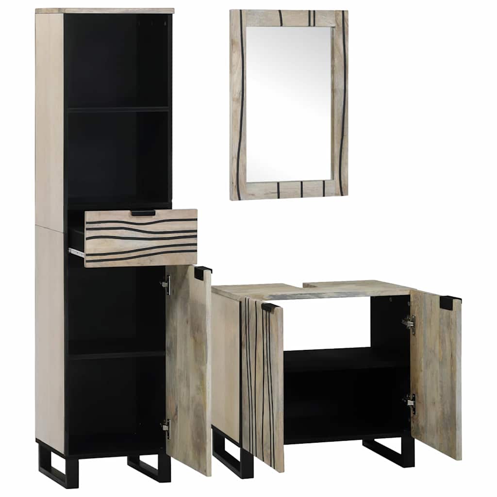 Set namještaja za kupaonicu 3 pcs Bijelo Konstruirano drvo