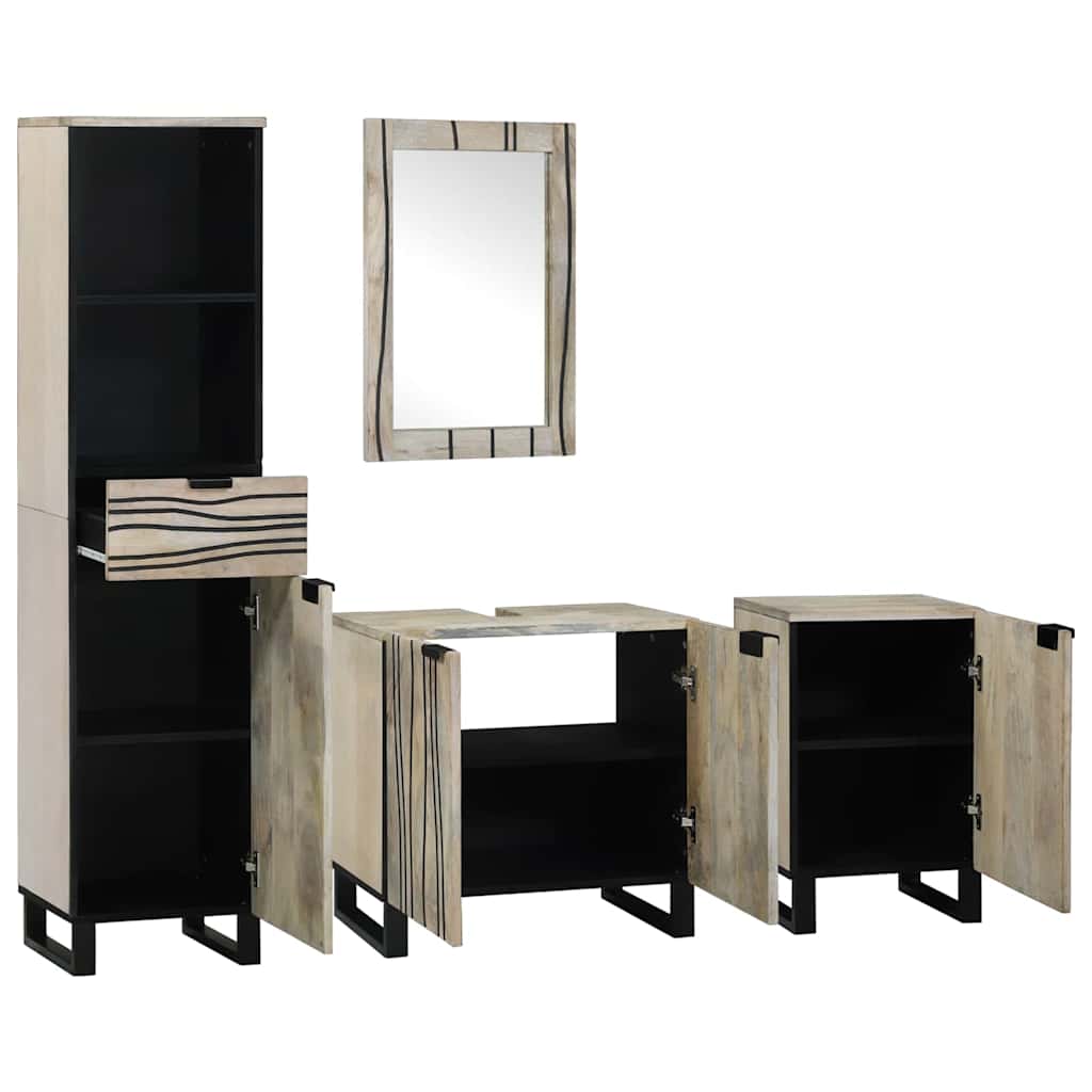 Set namještaja za kupaonicu s ladicama 4 pcs Bakarna smeđa
