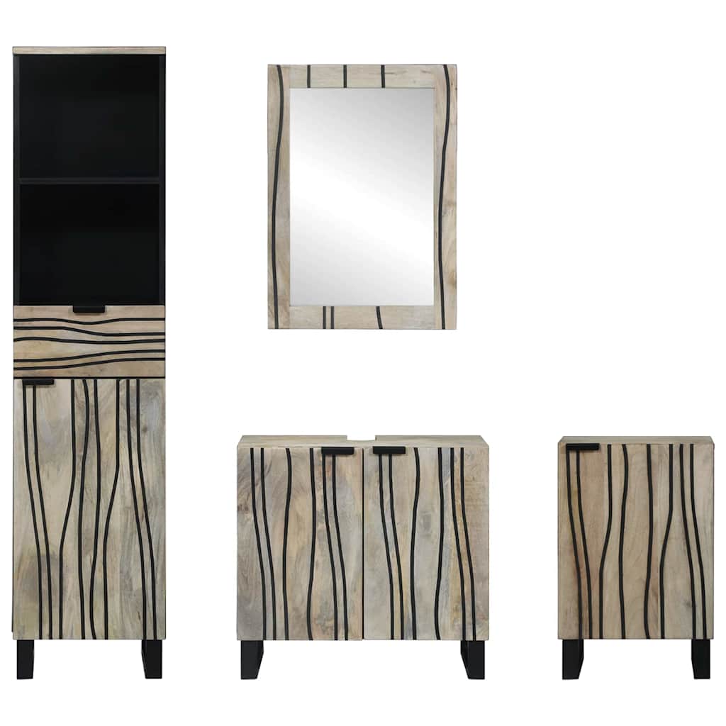 Set namještaja za kupaonicu s ladicama 4 pcs Bakarna smeđa