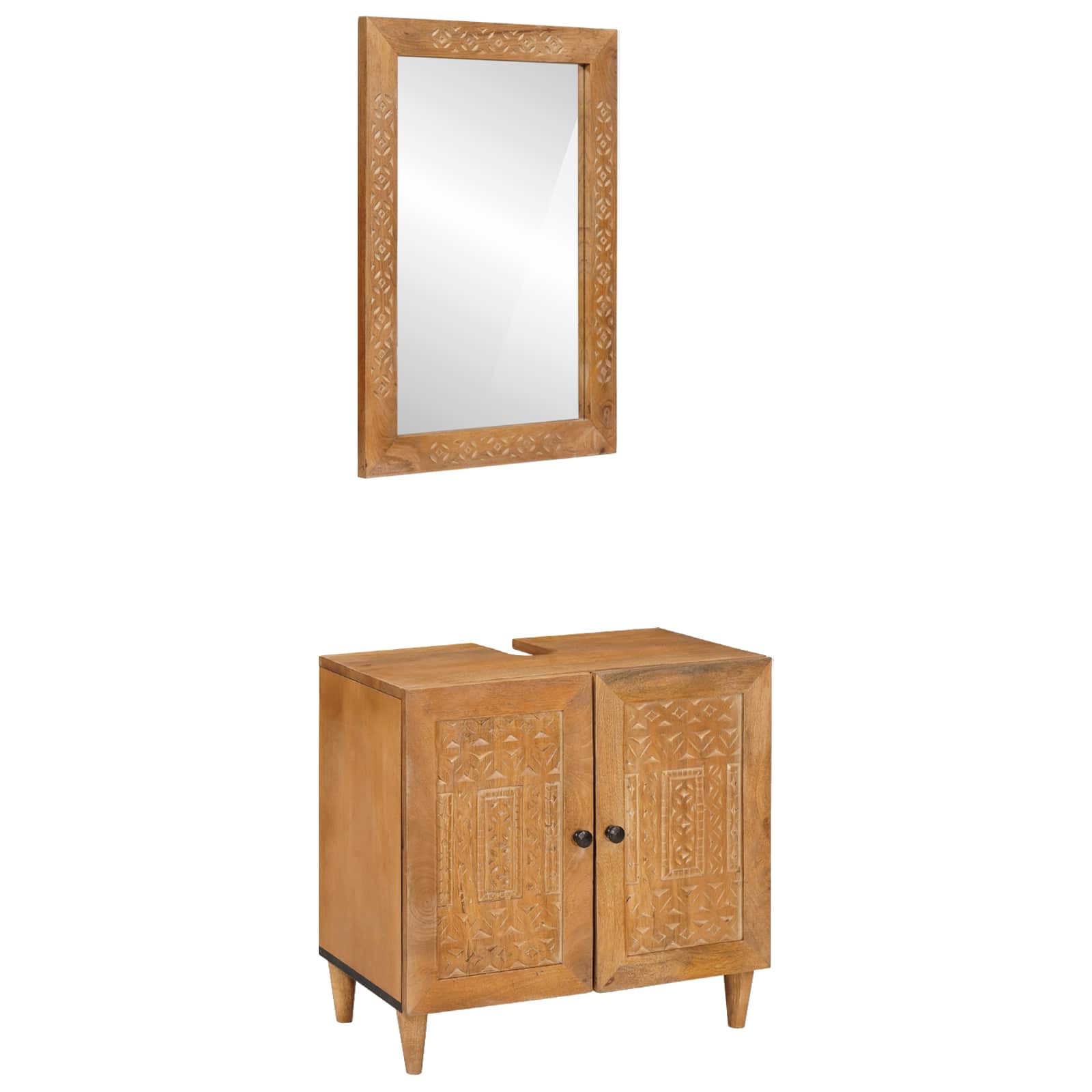 Set namještaja za kupaonicu Zidne 2 pcs Smeđa Konstruirano drvo