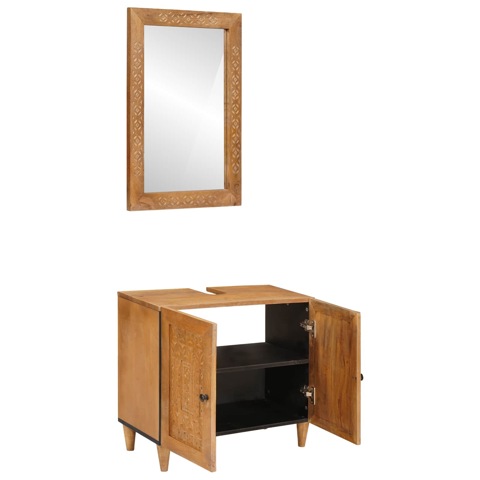 Set namještaja za kupaonicu Zidne 2 pcs Smeđa Konstruirano drvo