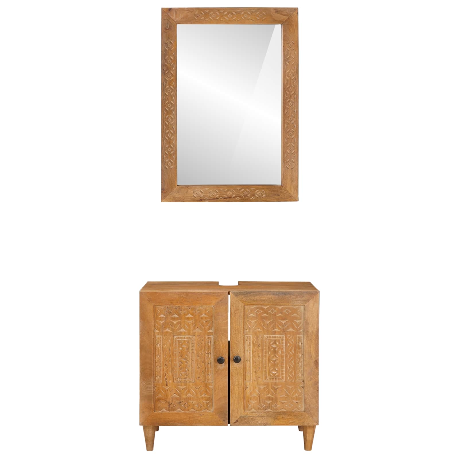 Set namještaja za kupaonicu Zidne 2 pcs Smeđa Konstruirano drvo