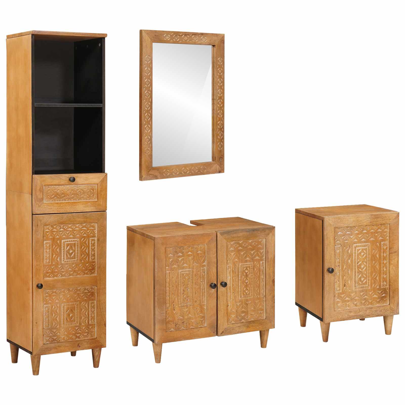 Set namještaja za kupaonicu Zidne 4 pcs Smeđa Konstruirano drvo