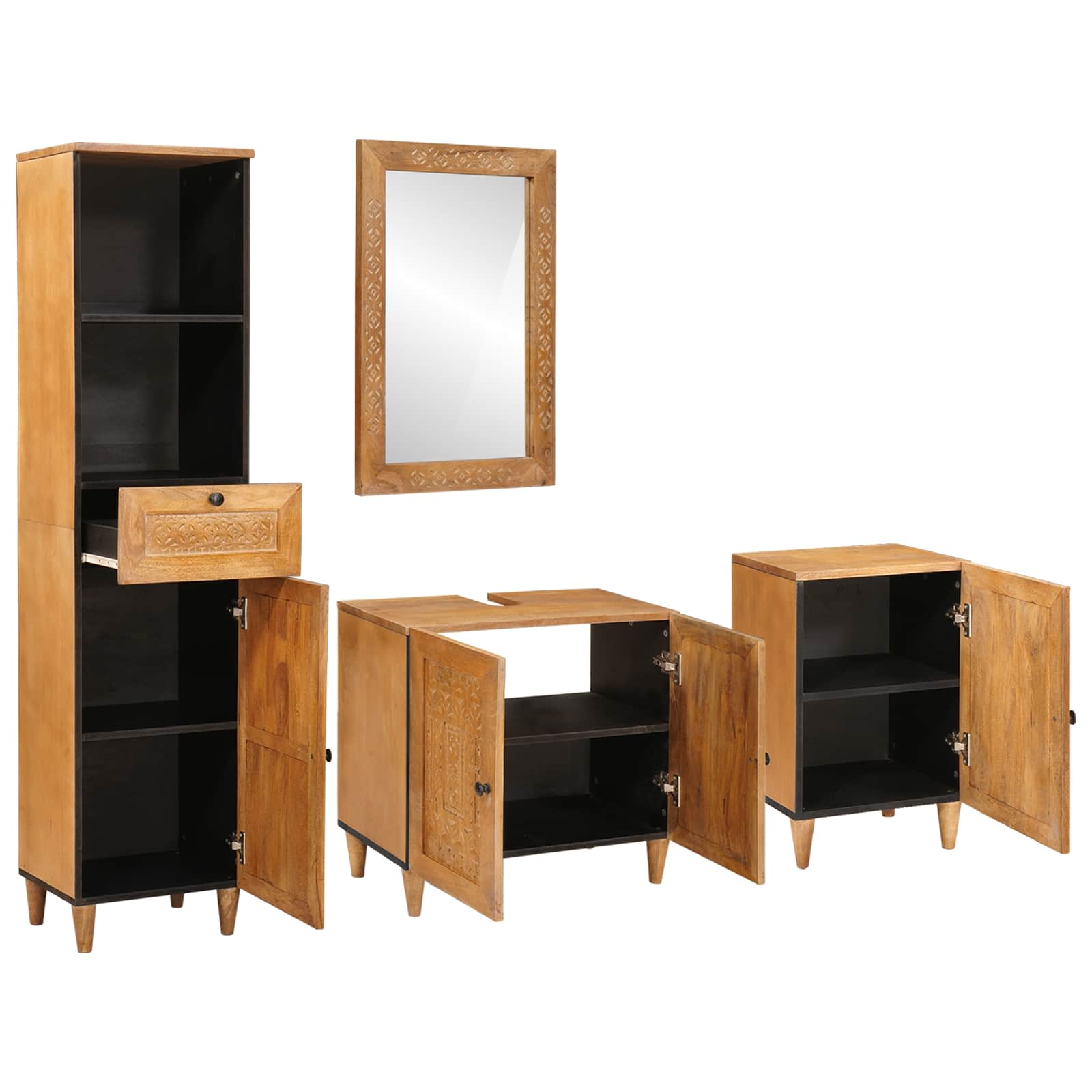 Set namještaja za kupaonicu Zidne 4 pcs Smeđa Konstruirano drvo