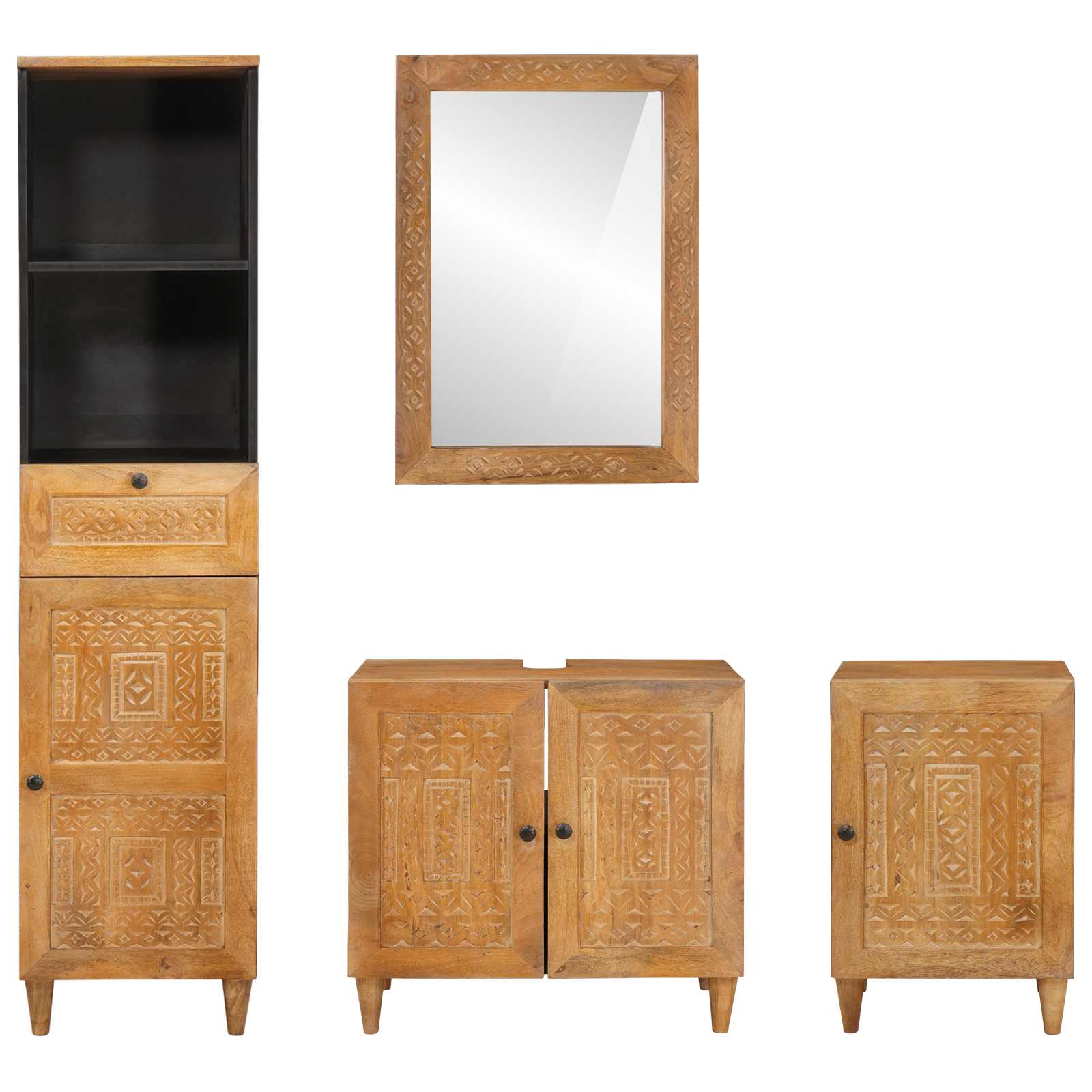 Set namještaja za kupaonicu Zidne 4 pcs Smeđa Konstruirano drvo
