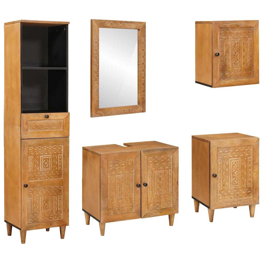 Set namještaja za kupaonicu Zidne 5 pcs Smeđa Konstruirano drvo