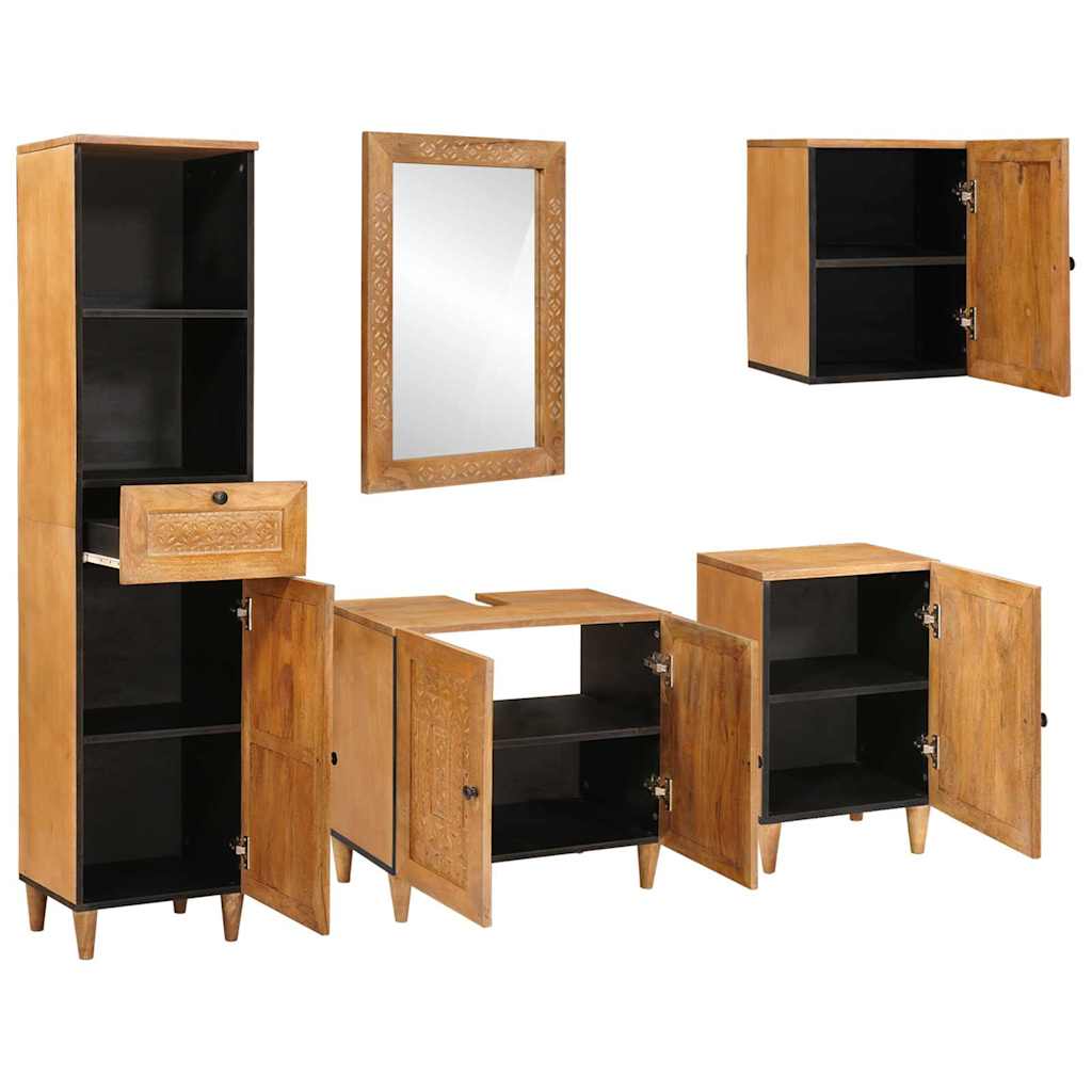 Set namještaja za kupaonicu Zidne 5 pcs Smeđa Konstruirano drvo