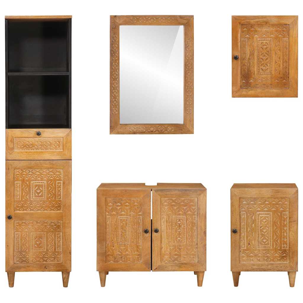Set namještaja za kupaonicu Zidne 5 pcs Smeđa Konstruirano drvo