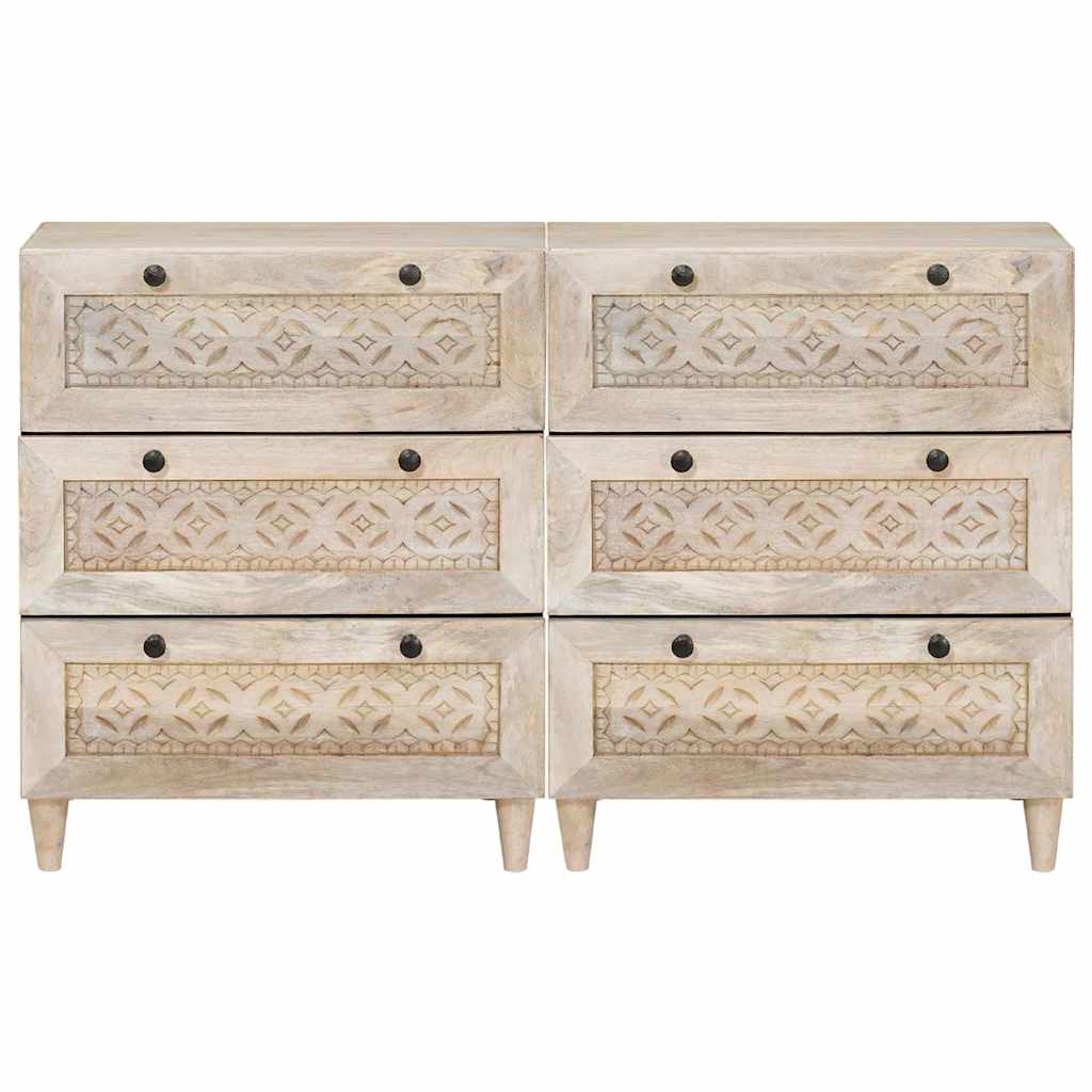 Kreveta 2 pcs Bijelo 120 x 33,5 x 75 cm masivno drvo manga