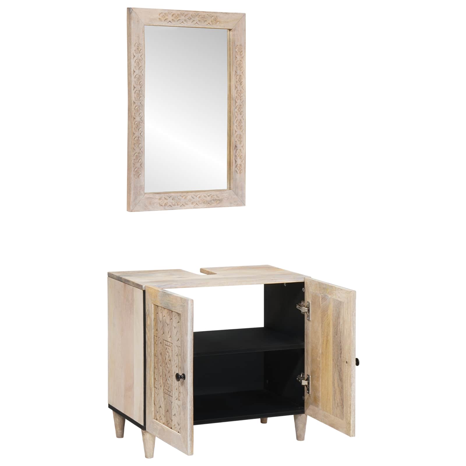 Set namještaja za kupaonicu 2 pcs Bijelo Konstruirano drvo
