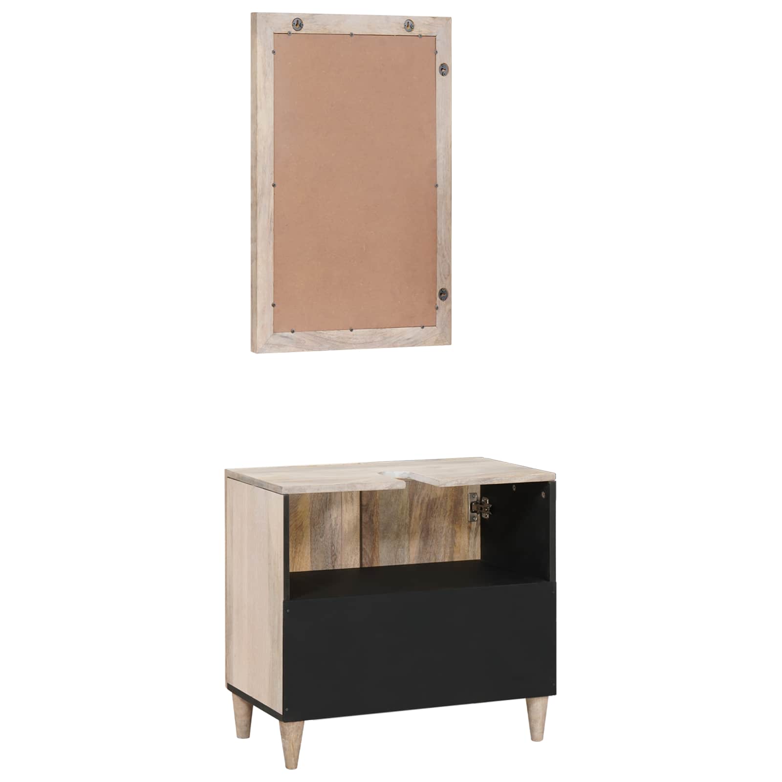 Set namještaja za kupaonicu 2 pcs Bijelo Konstruirano drvo