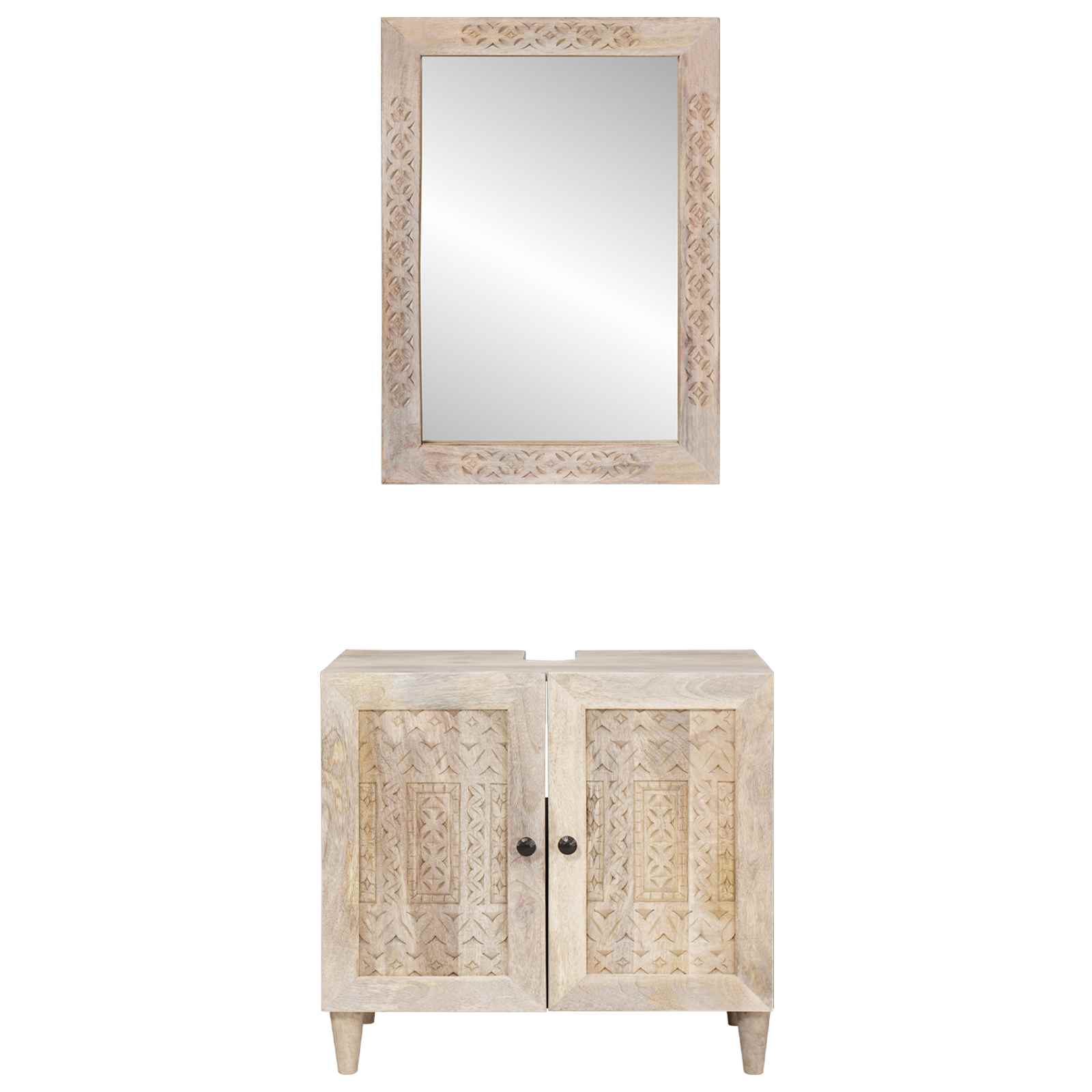 Set namještaja za kupaonicu 2 pcs Bijelo Konstruirano drvo