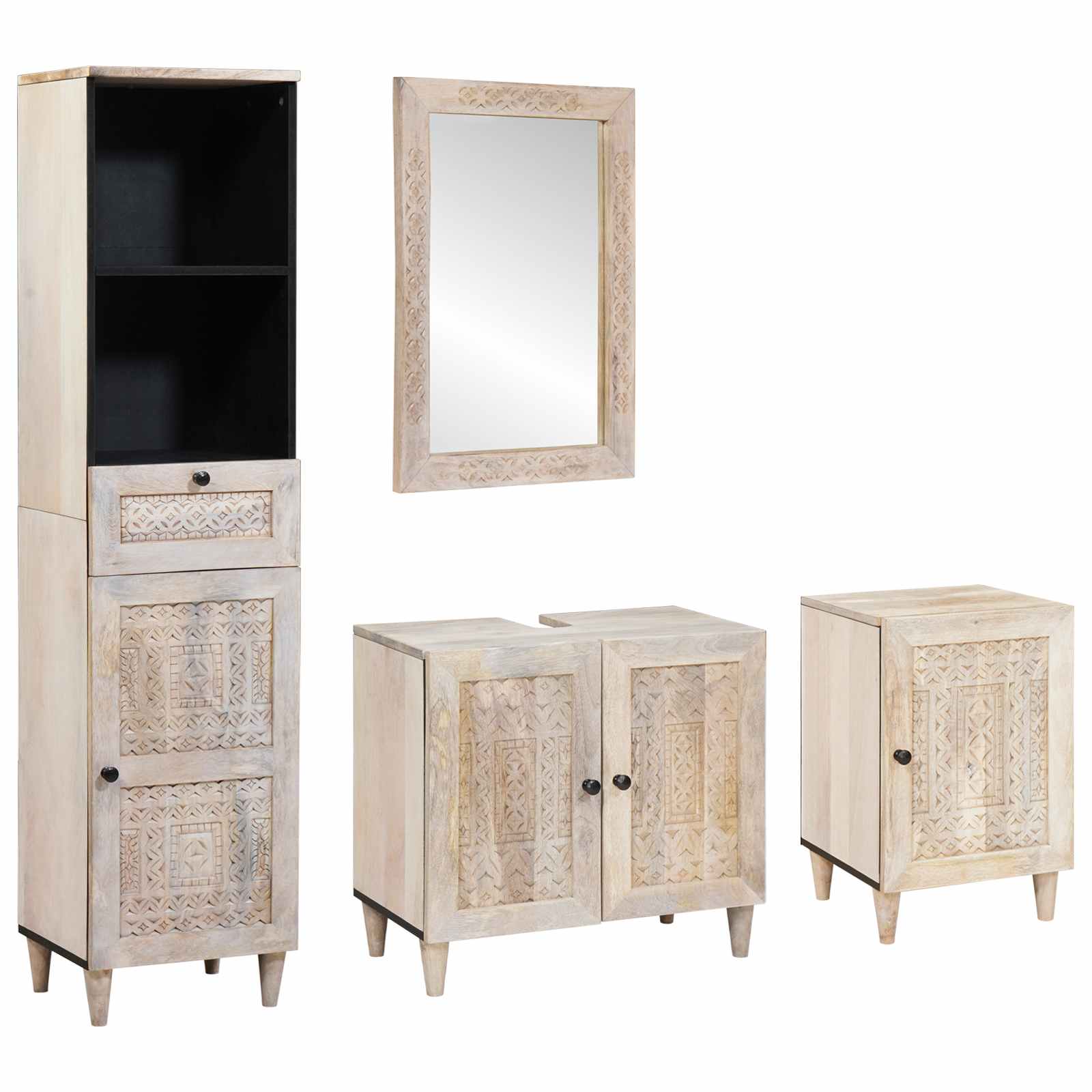 Set namještaja za kupaonicu 4 pcs Bijelo Konstruirano drvo