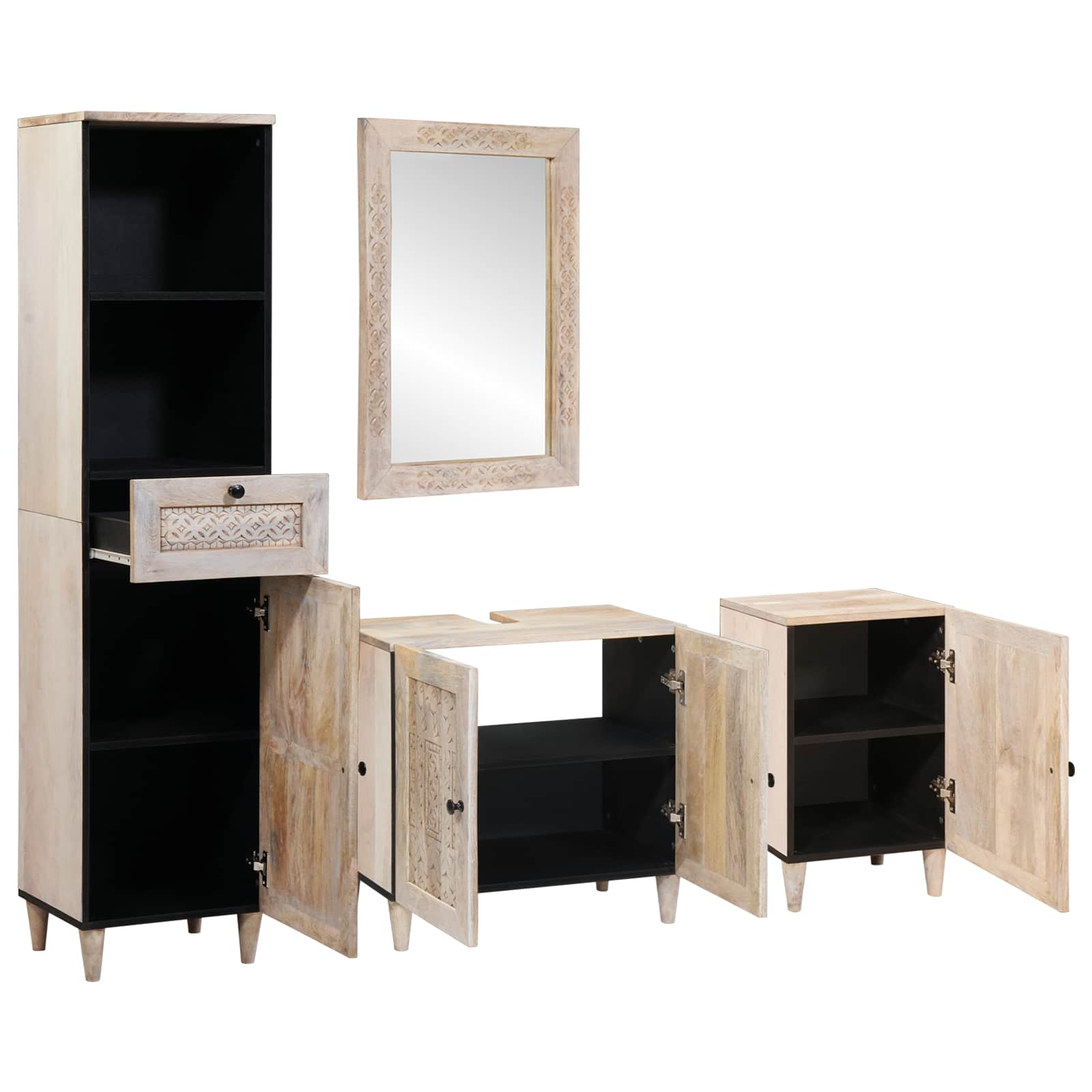 Set namještaja za kupaonicu 4 pcs Bijelo Konstruirano drvo
