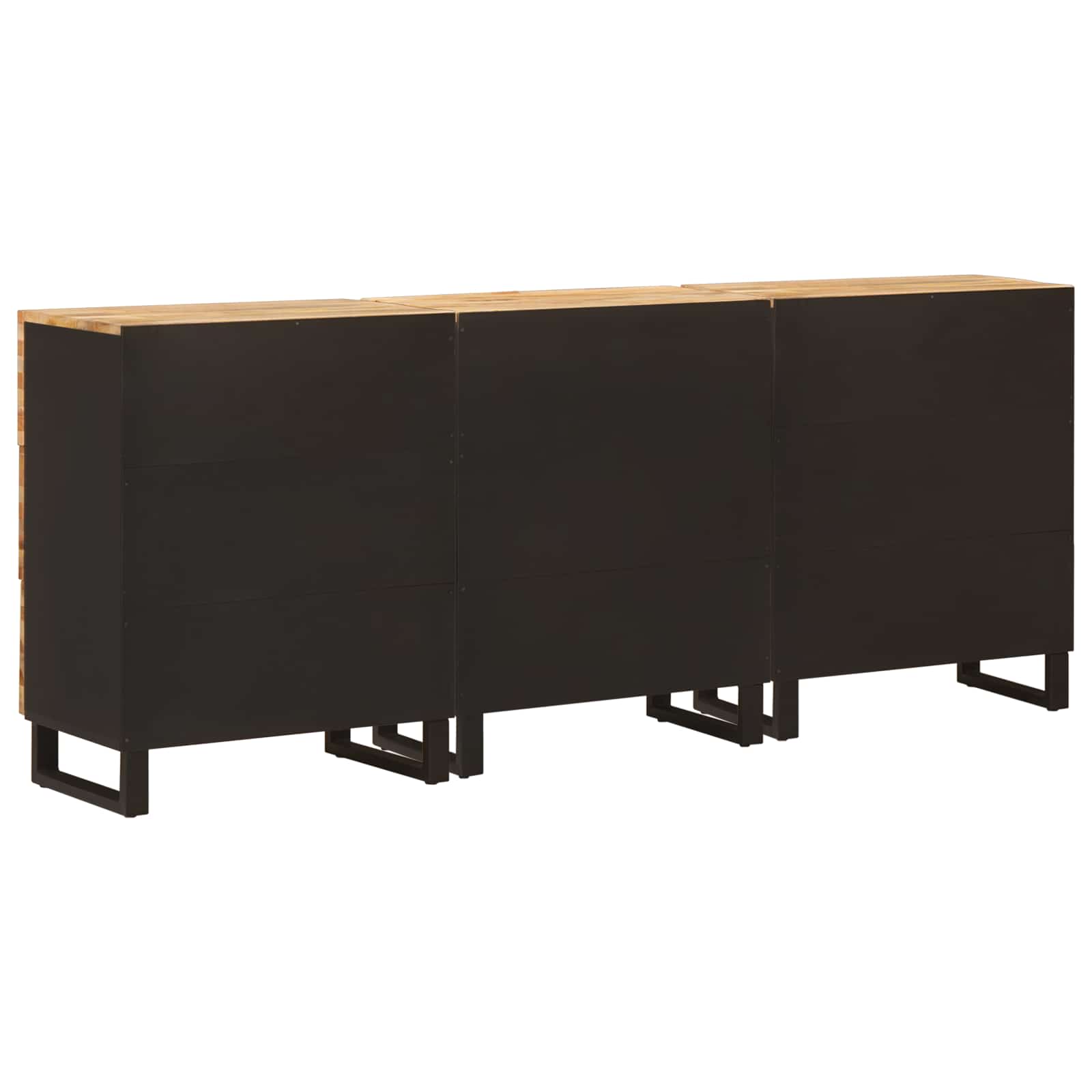 Kreveta 3 pcs Smeđa 60 x 33 x 75 cm Čvrsto drvo manga