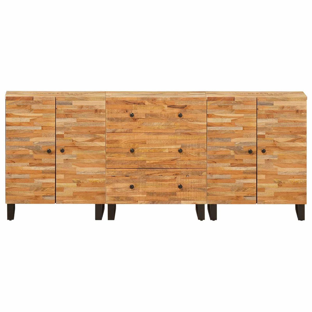 Kreveta 3 pcs Smeđa 60 x 33 x 75 cm Čvrsto drvo manga