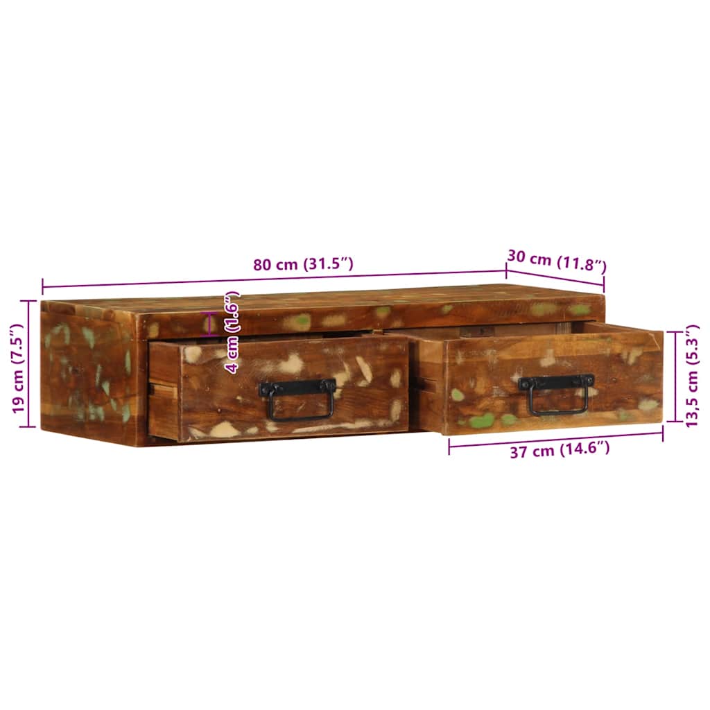 Zidni TV ormarić 80x30x19 cm Obrađeno puno drvo