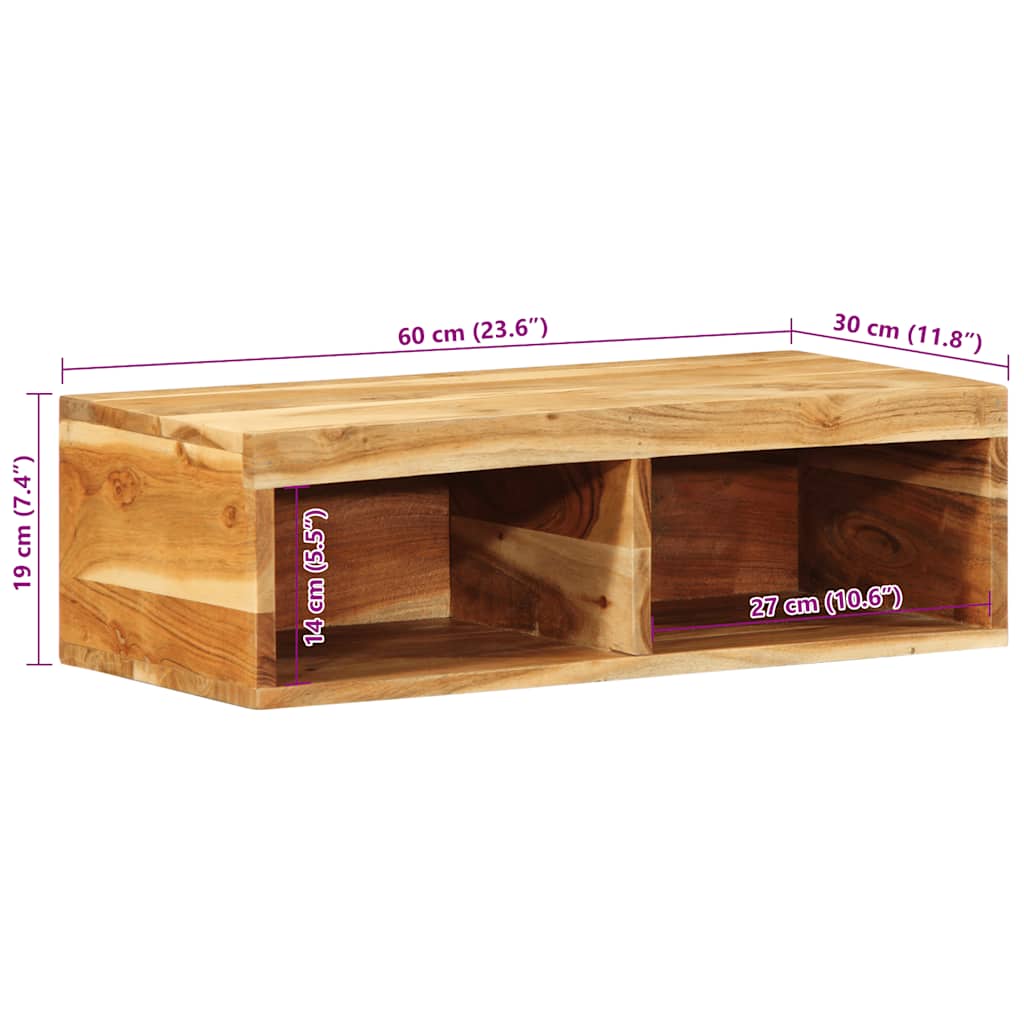 Zidni TV ormarić 60x30x19 cm puno drvo bagrem