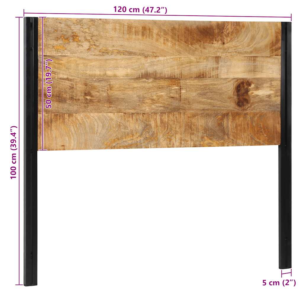 Uzglavlje 120 cm Puno drvo Mango i željezo