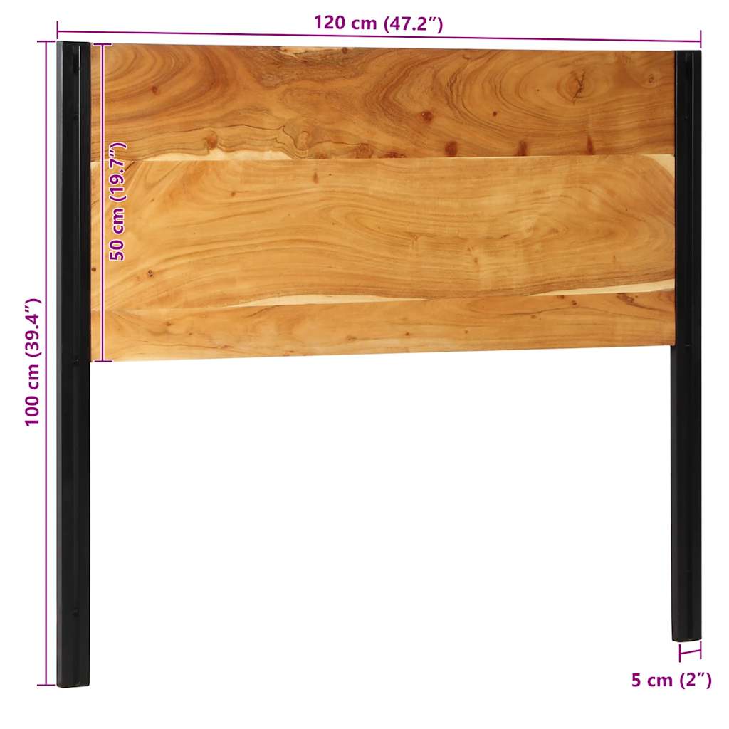 Uzglavlje 120 cm Puno drvo bagrem i željezo