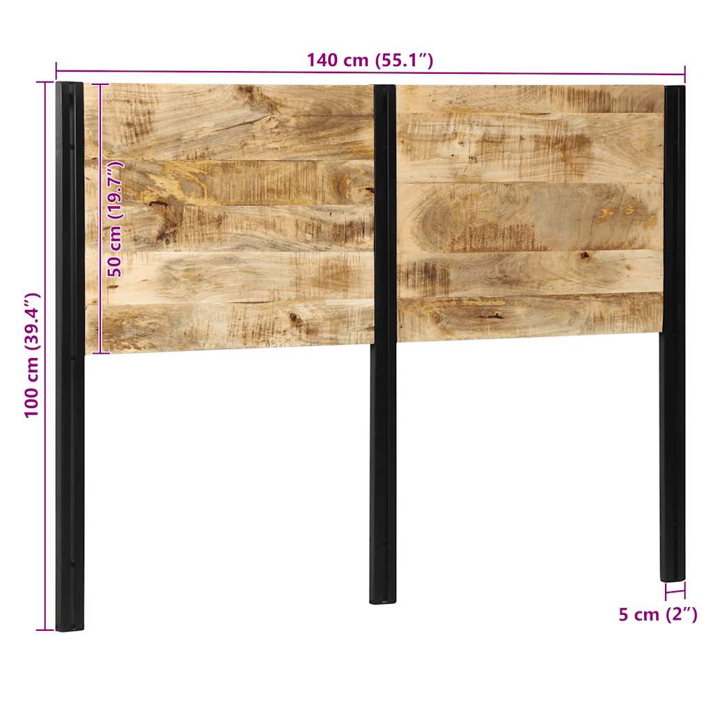 Uzglavlje 140 cm Puno drvo Mango i željezo