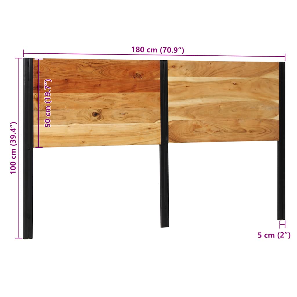 Uzglavlje 180 cm Puno drvo bagrem i željezo