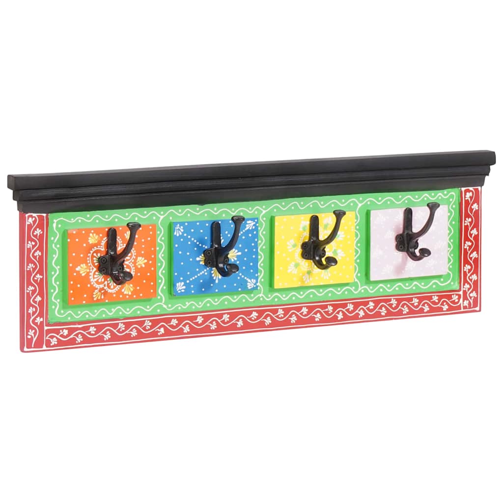 Vješalica za kapute Crna 80 x 25 x 2 cm Čvrsto drvo manga