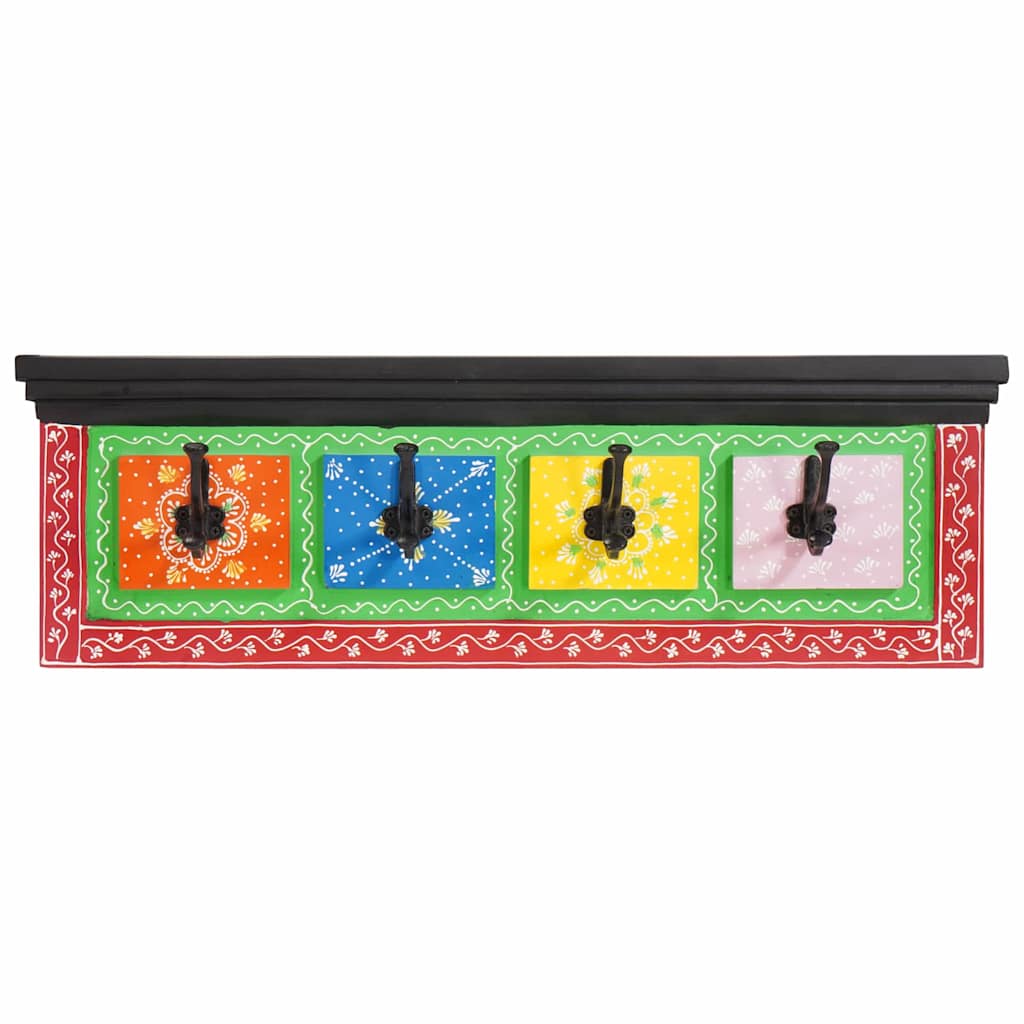 Vješalica za kapute Crna 80 x 25 x 2 cm Čvrsto drvo manga