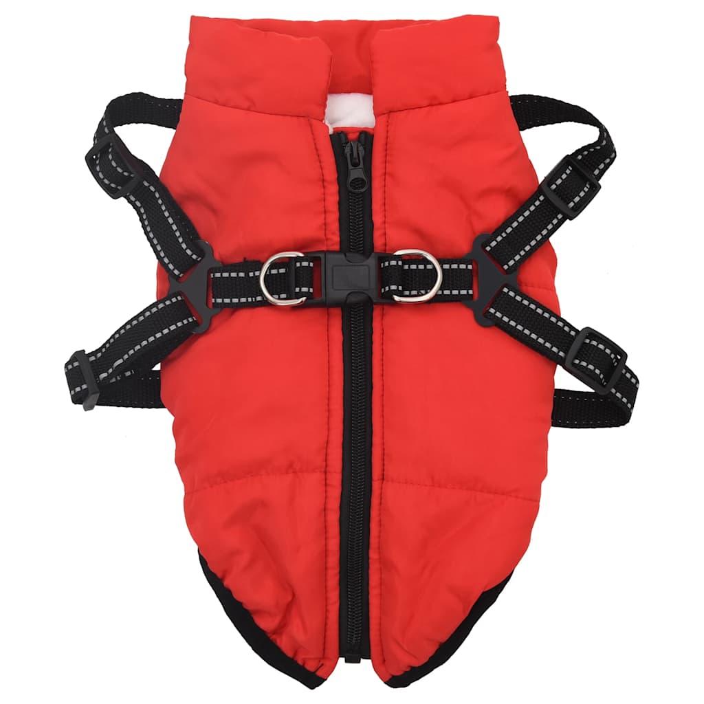 Vodootporni reflektirajući kaput s pojasom za pse crveni L28