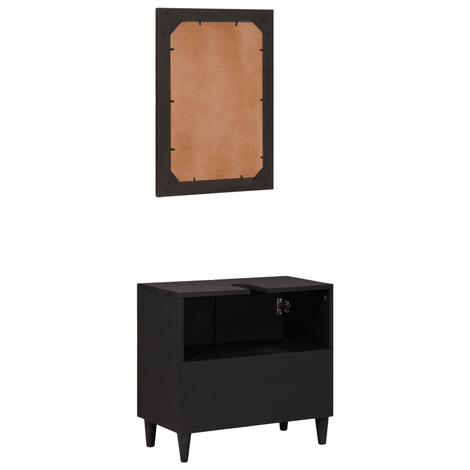 Set ormarića za kupaonicu Zidne 2 pcs Čvrsto drvo manga