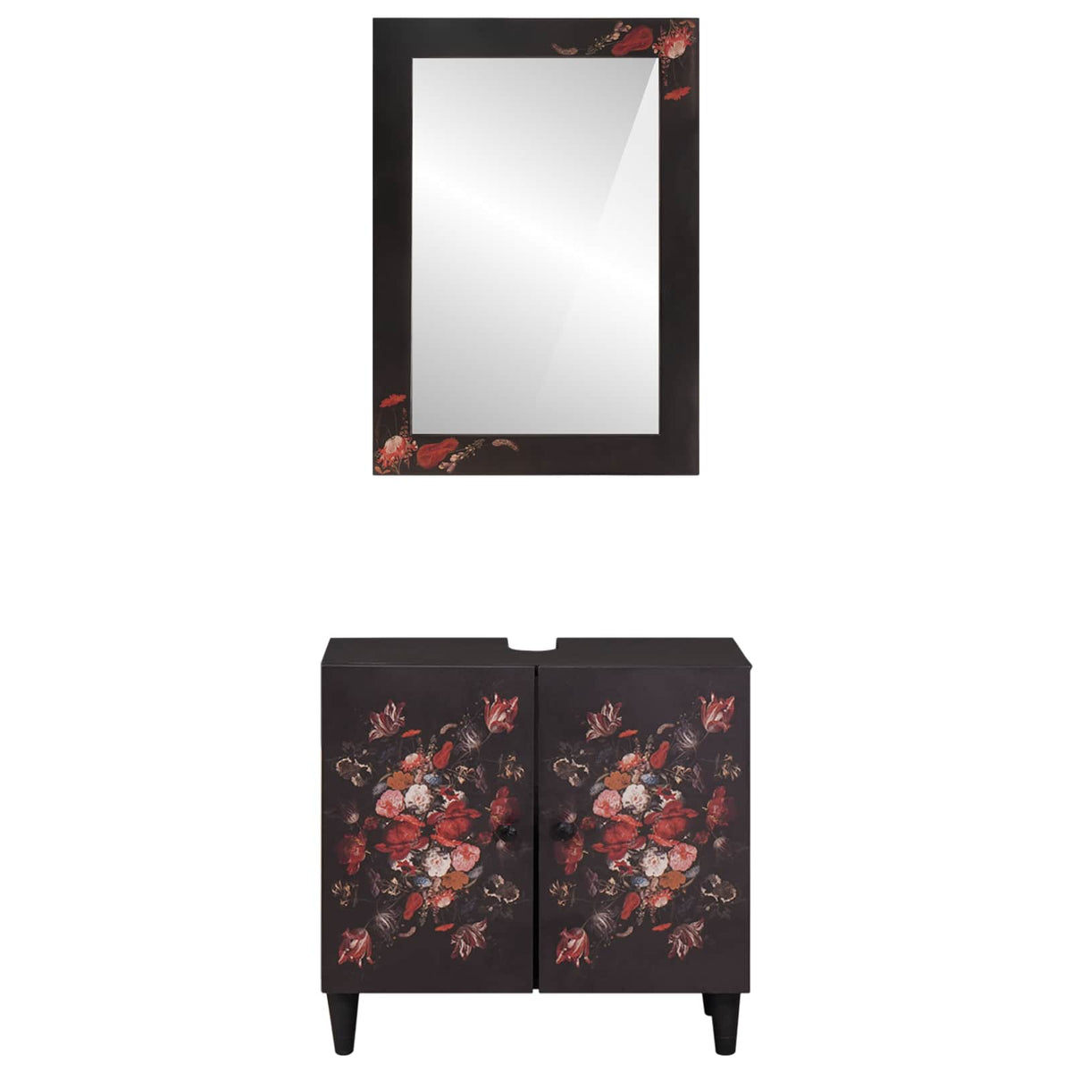 Set ormarića za kupaonicu Zidne 2 pcs Čvrsto drvo manga