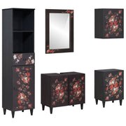 Set ormarića za kupaonicu s ladicama 5 pcs Čvrsto drvo manga