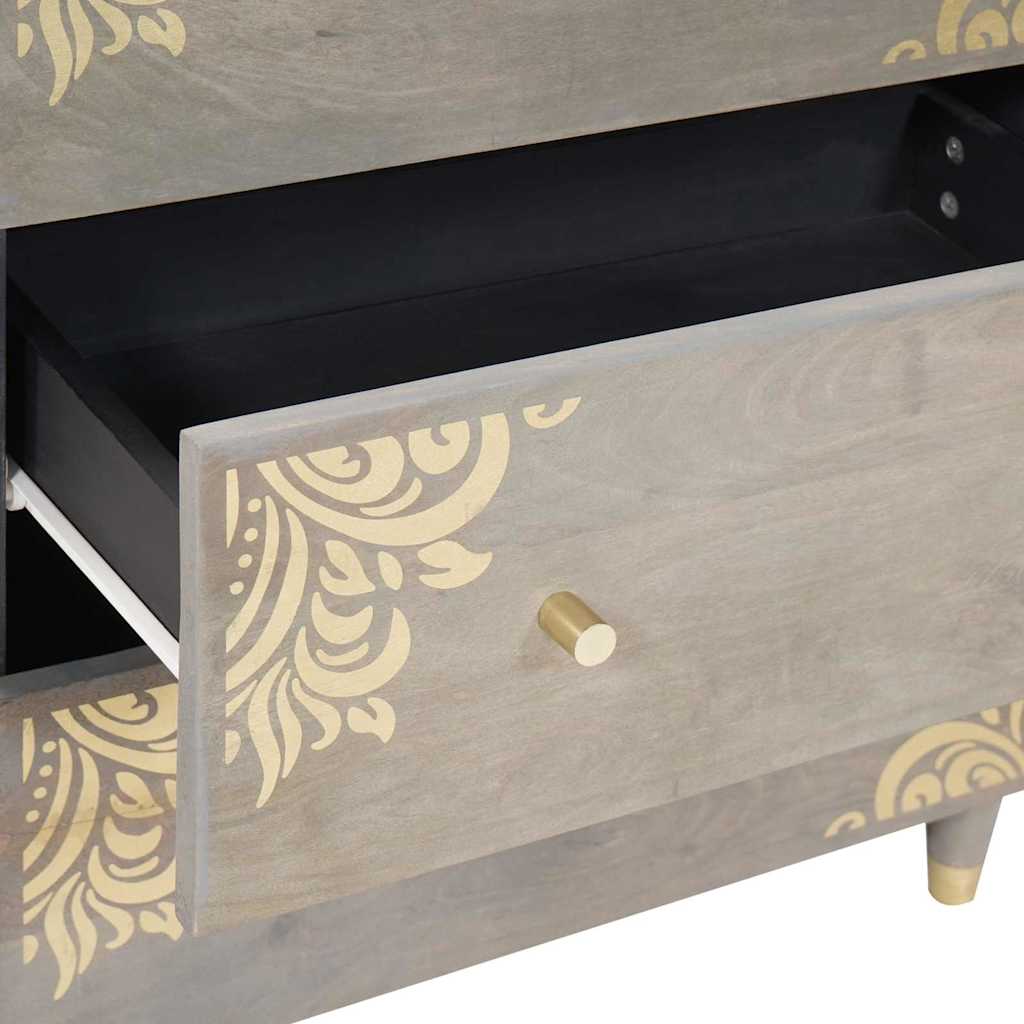 Set ormarića za kupaonicu 3 pcs Siva i zlatna 180 x 33 x 75 cm
