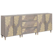 Set ormarića za kupaonicu 3 pcs Siva i zlatna 180 x 33 x 75 cm