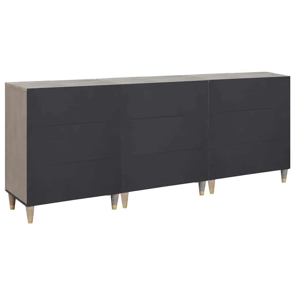 Set ormarića za kupaonicu 3 pcs Siva i zlatna 180 x 33 x 75 cm