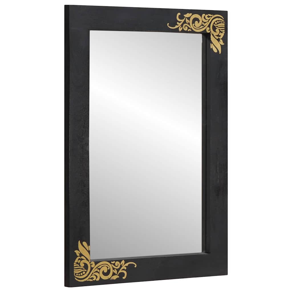 Set ormarića za kupaonicu Zidne 3 pcs Crna Čvrsto drvo manga