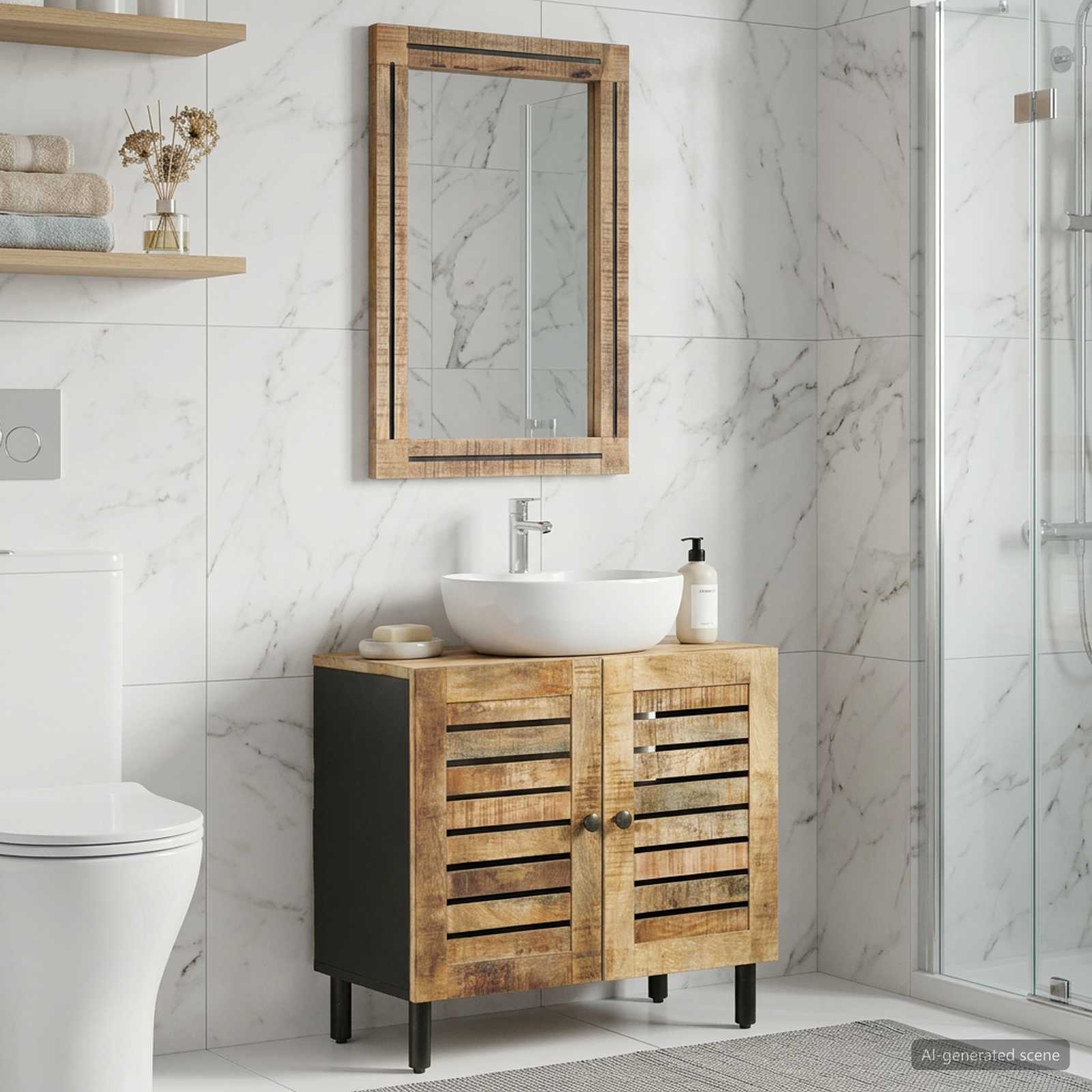 Set ormarića za kupaonicu 2 kom. Prirodna 62 x 33 x 58 cm