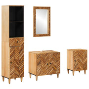 Set ormarića za kupaonicu s ladicama 4 pcs Čvrsto drvo manga